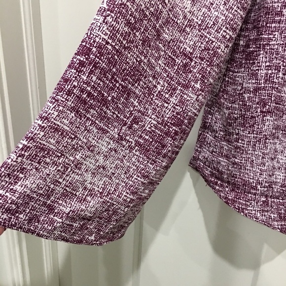 𝅺cato NWT Purple white ruffle long sleeve blouse career - Picture 4 of 6